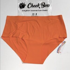 Cheek Boss XL Briefs / Panties, tagless, seamless Solid Orange